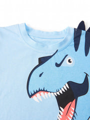 Boys T rex Dinosaur Outfit Short Sleeves Round Neck T shirt & Shorts