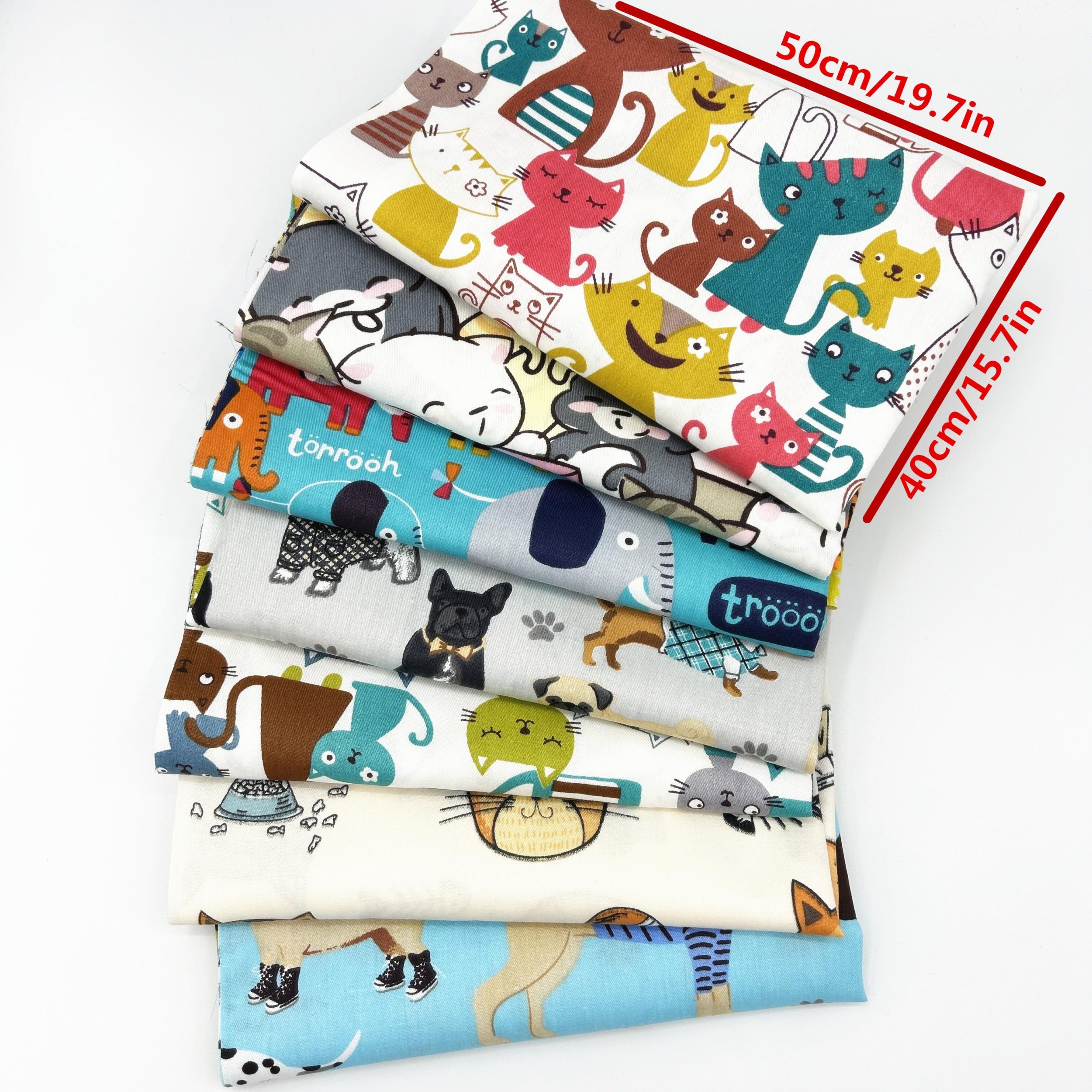 7pcs Animal Pattern Printed Fabric Bed Sheet Quilt Cover DIY Doll Patchwork