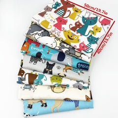 7pcs Animal Pattern Printed Fabric Bed Sheet Quilt Cover DIY Doll Patchwork