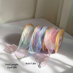 Sparkle Organza Chiffon Ribbon 6in Width 10yd roll