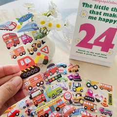 Small Vehicle Truck Stickers for Birthday Party Favors and Scrapbooking