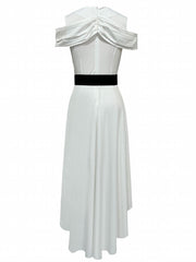 Chic Cold Shoulder Jumpsuit with Overskirts