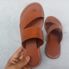 Women's Toe Loop Flat Slides Roman Style Non Slip Shoes