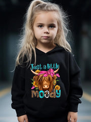 Moody Pattern Long Sleeve Hooded Sweatshirt Girls Comfy Hoodies