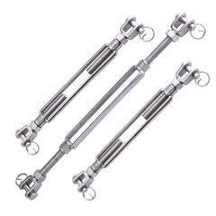 2pcs M5 M12 Jaw Jaw Turnbuckle 304 Stainless Steel Heavy Duty Wire Rope Tens