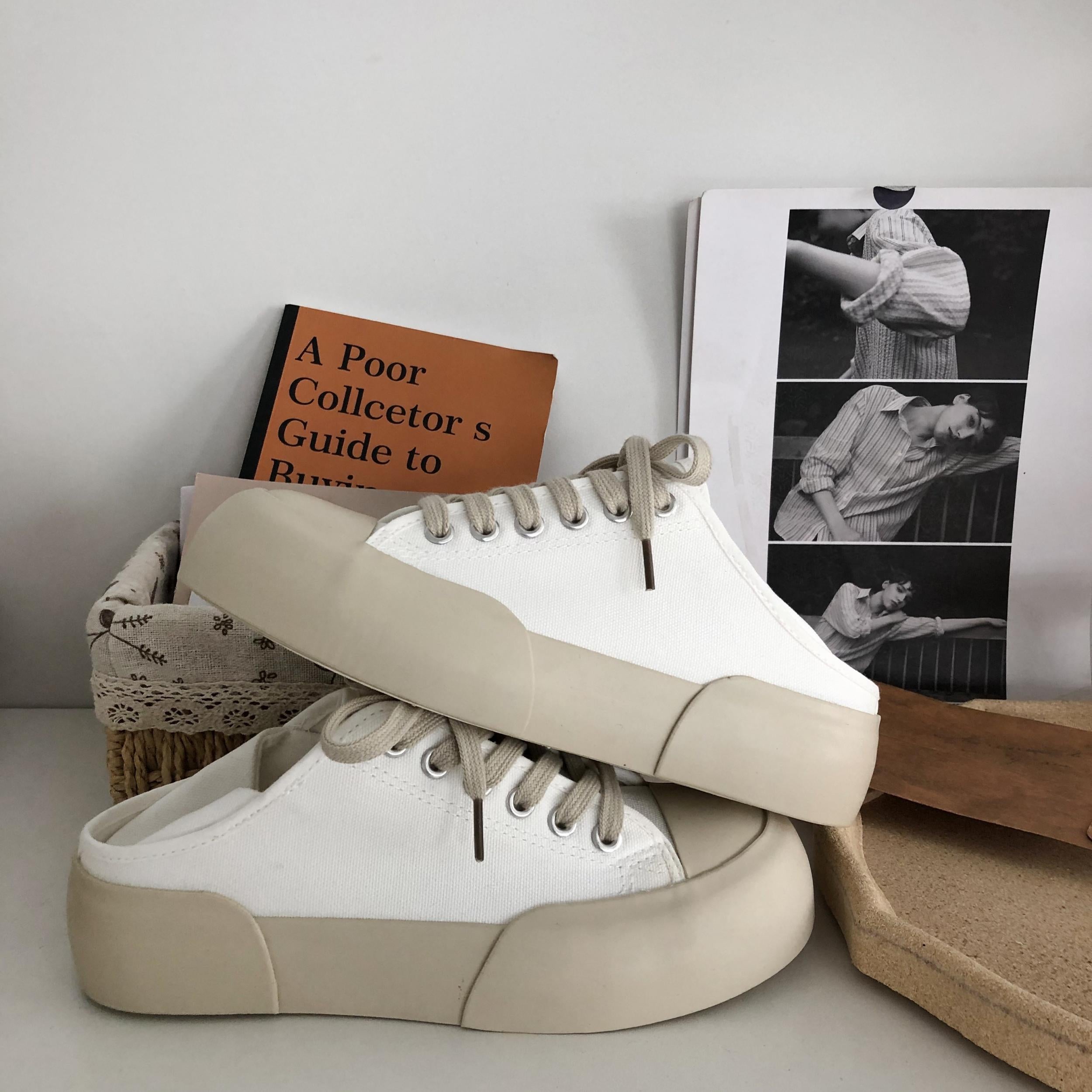 Colorblock Lace Up Platform Sneakers Low Top Women's Shoe
