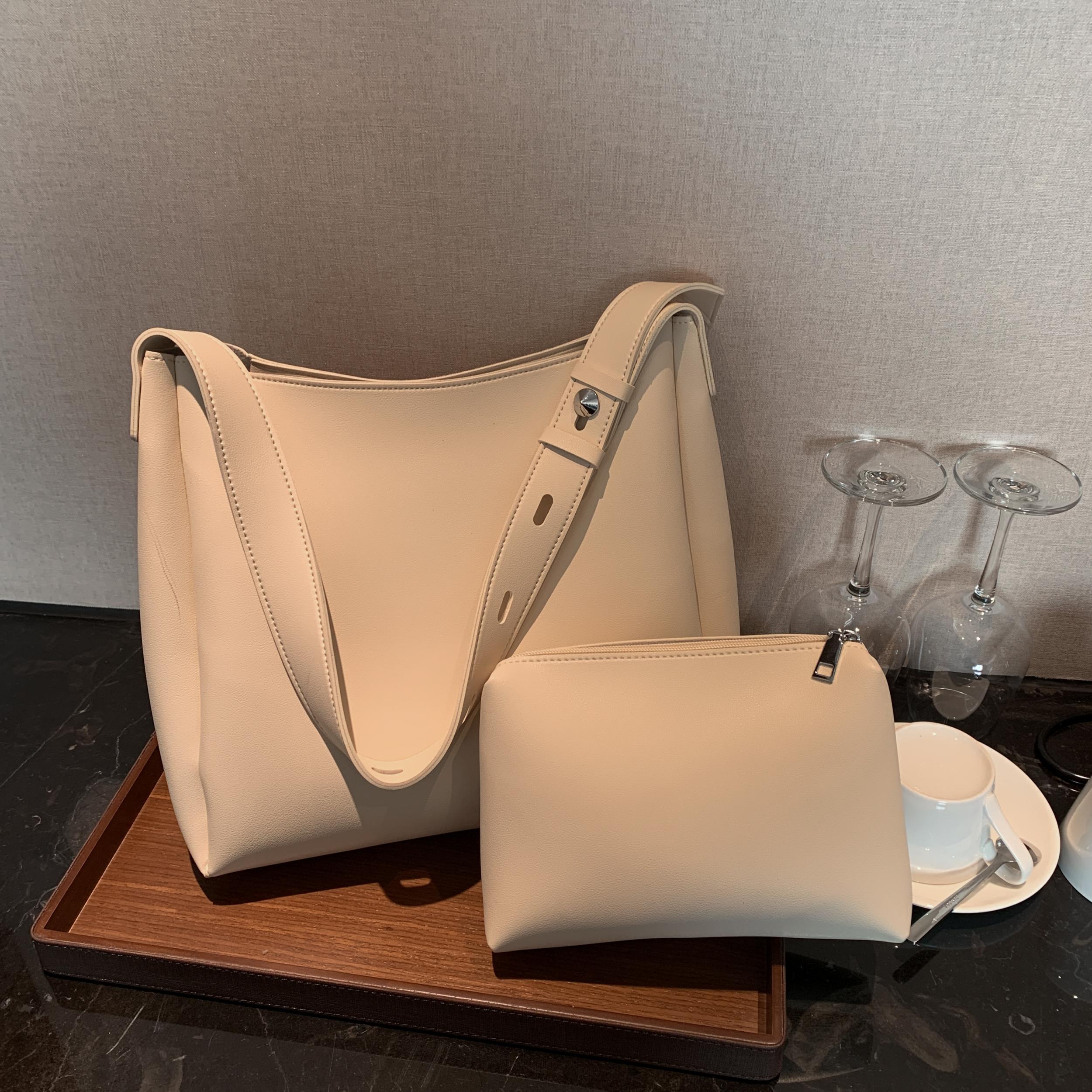 Hot Women Handbag 2 Pcs/set Large Capacity Female Shoulder Bags High PU Leather