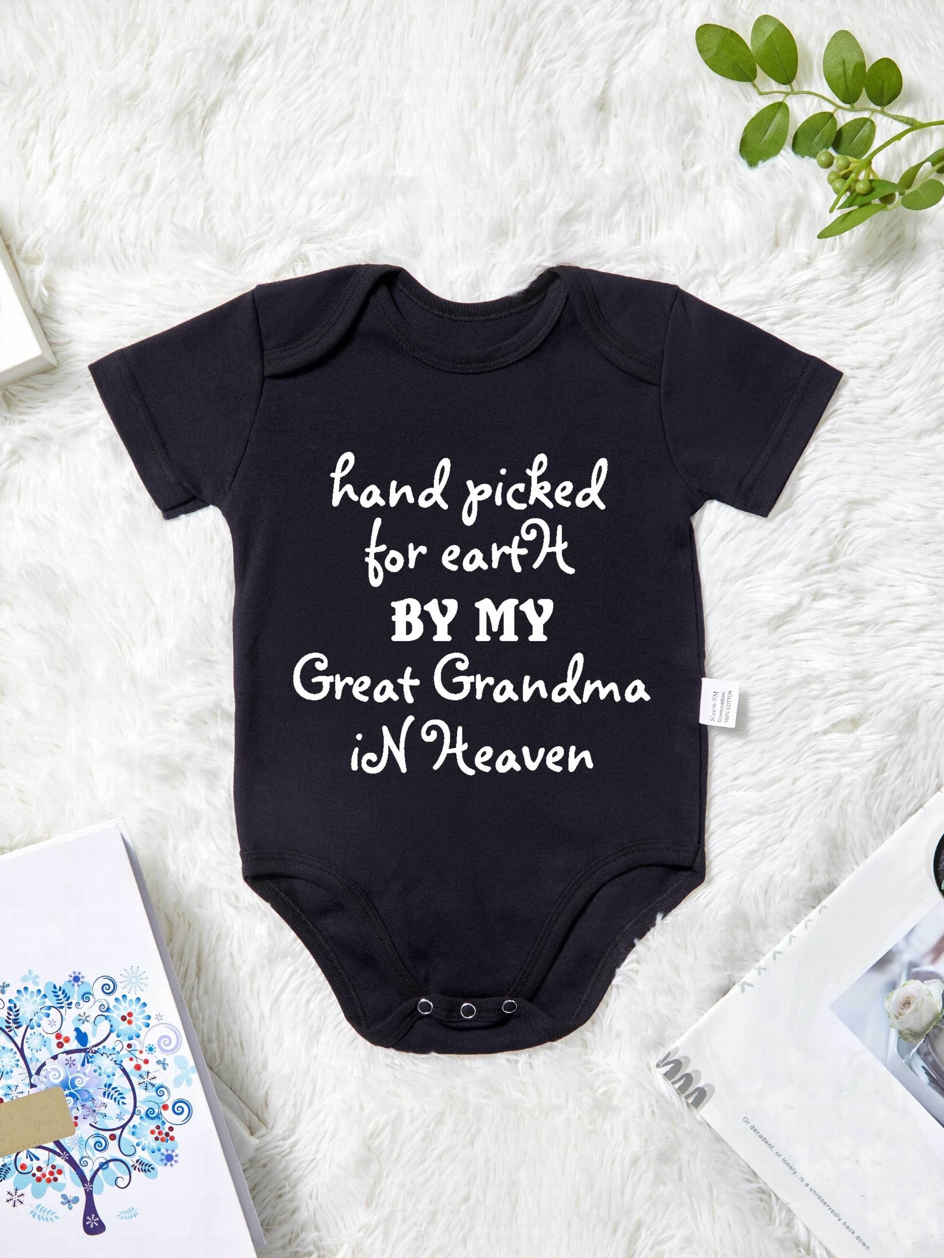 Baby Short Sleeve GREAT GRANDMA IN HEAVEN Romper Bodysuit