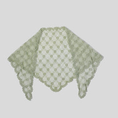 Floral Lace Triangle Scarf Thin Shawl Bandana Neckerchief for Women