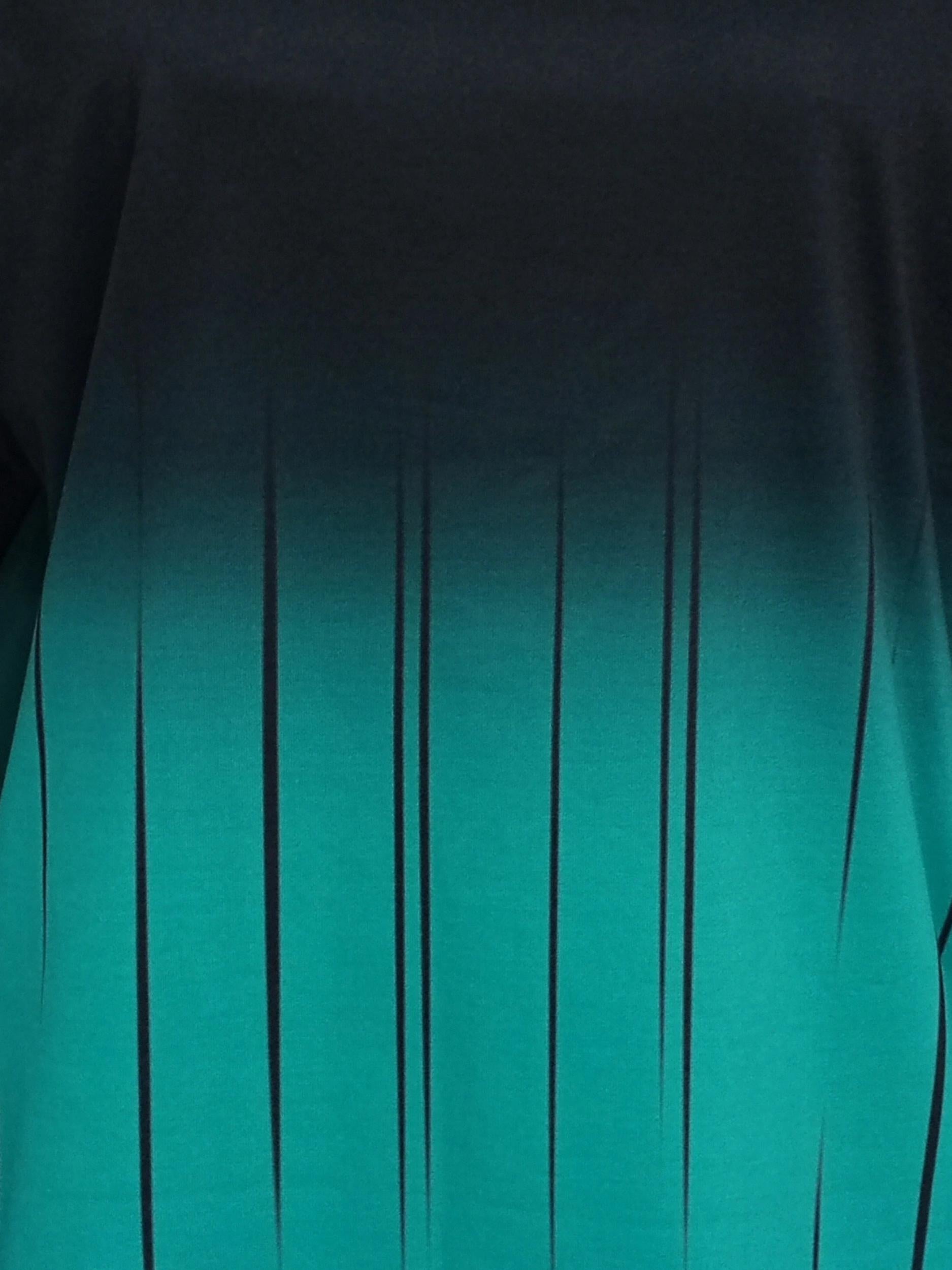 Gradient Drawstring Crew Neck T Shirt Long Sleeve Casual Tee