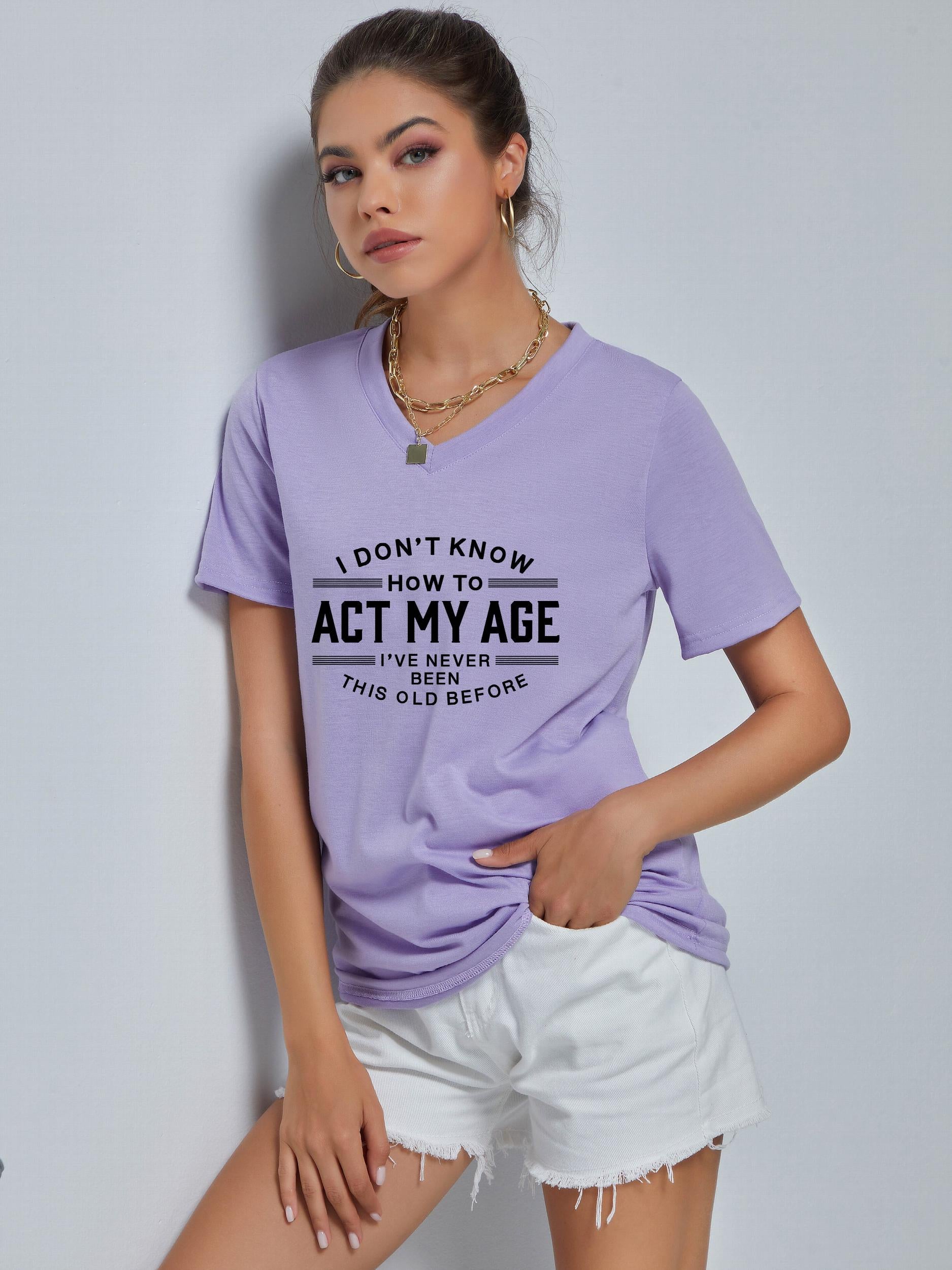 ACT MY AGE Loose Short Sleeve T-shirt for Women