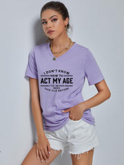 ACT MY AGE Loose Short Sleeve T-shirt for Women
