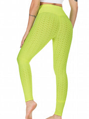 Honeycomb Bubble Yoga Leggings High Stretch Sports Pants Women's