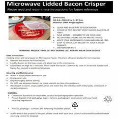 Microwave Bacon Tray With Splatter Lid - Bacon Cooker