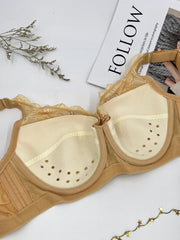 Contrast Lace Push Up Bra Comfy & Breathable Intimates