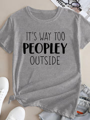 Letter Print Lounge Tops Crew Neck Women's Loungewear