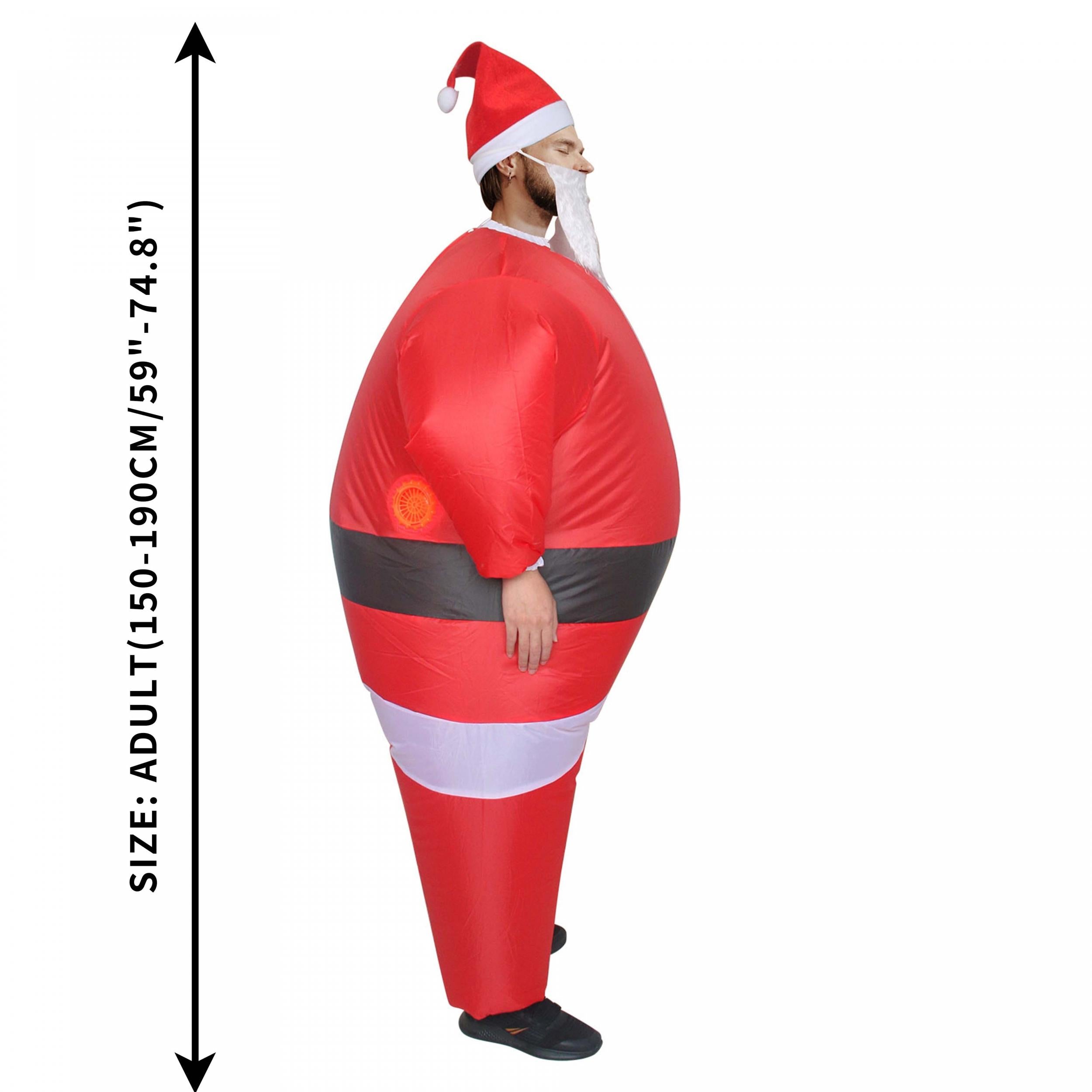 Inflatable Santa Claus Costume Holiday Cosplay Party Outfit