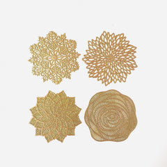 10pcs Flower Coasters Plastic Hollow Out Cup Coasters PVC Drink Coasters
