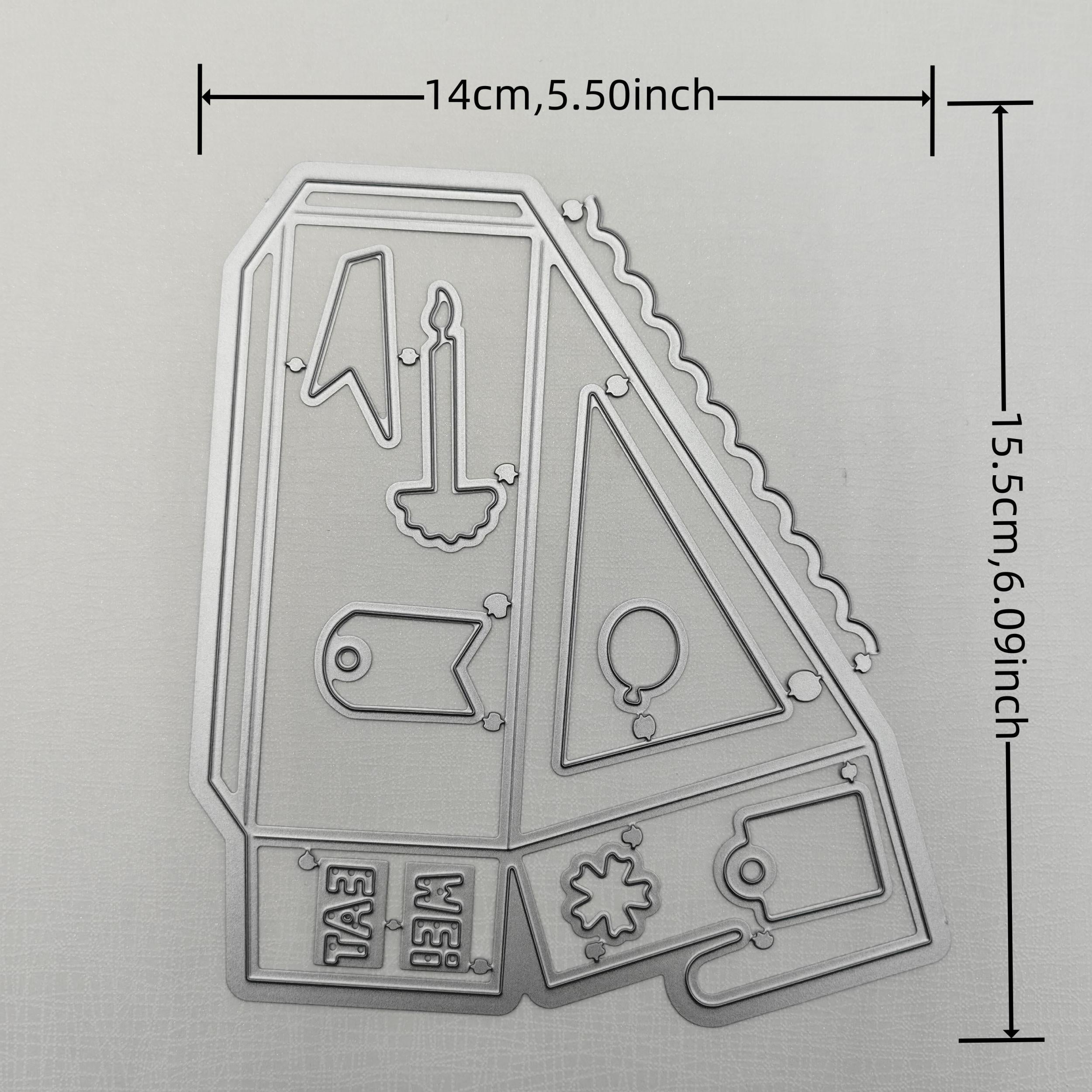 Metal Cutting Dies Stencil For Birthday Cake Box Greeting Card DIY