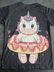 Girls 3D Pony Graphic Tee for Summer Outdoor Activities