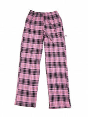 Plaid Sleep Bottoms Drawstring Waistband Pants