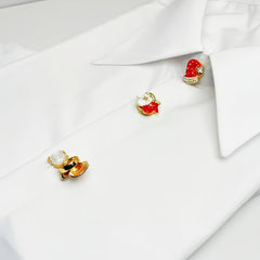 2pcs Christmas Shirt Button Covers - Santa Hat & Snowflake