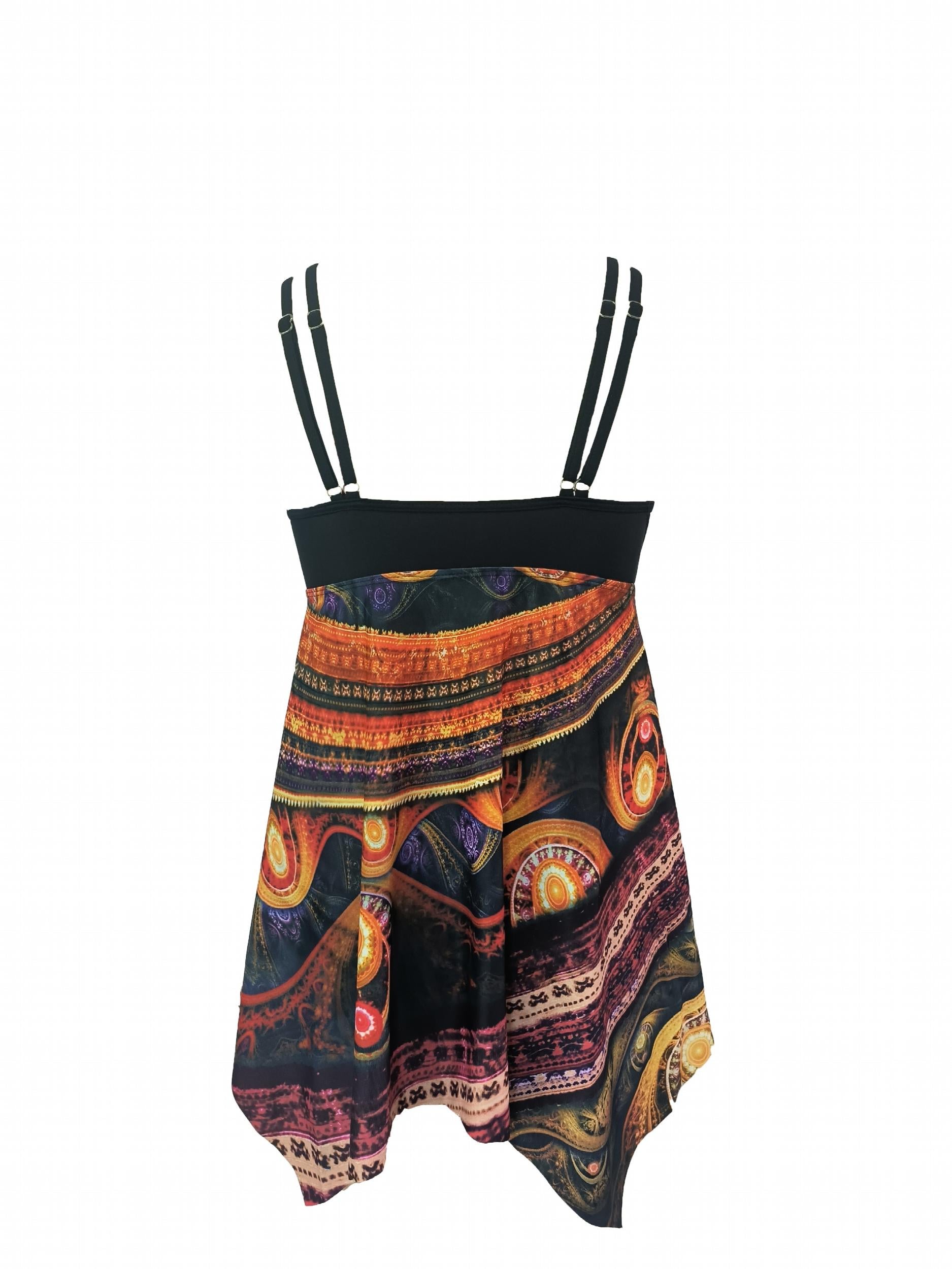 Women's Plus Graphic Print Tank Top Swimsuit Set
