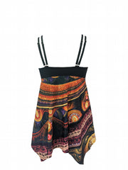 Women's Plus Graphic Print Tank Top Swimsuit Set
