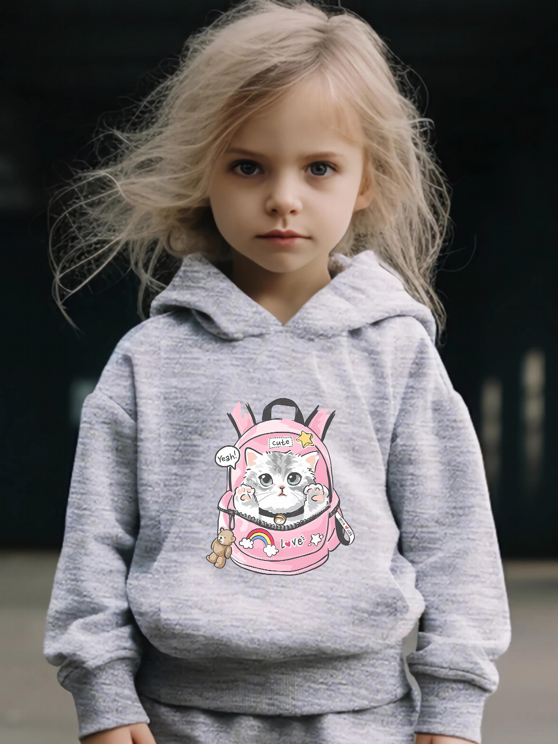 Kitty School Bag Print Girls Outfits 2pcs Spring Fall Sports Gift