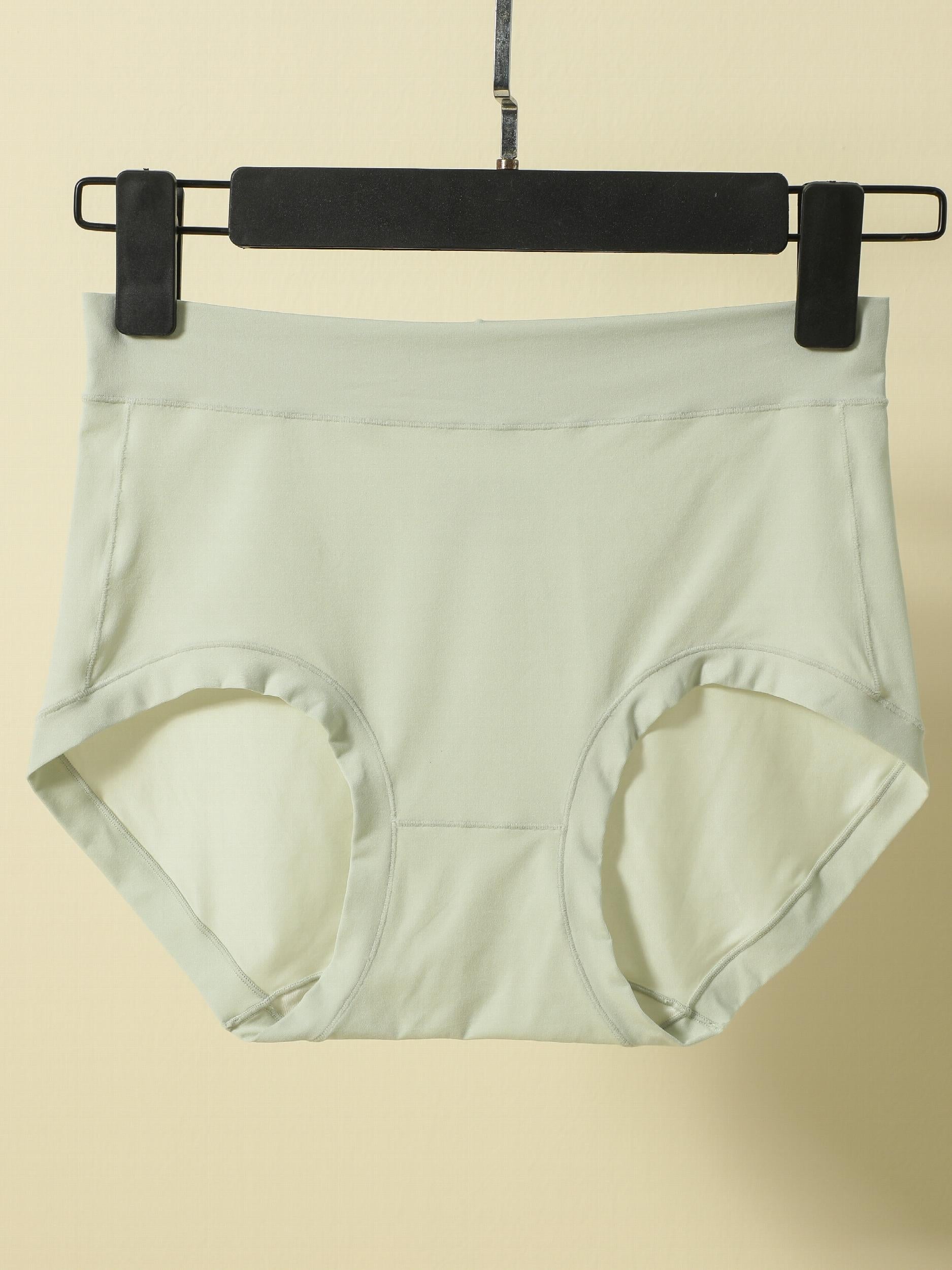 7pcs Solid Briefs Mid Rise Stretchy Panties
