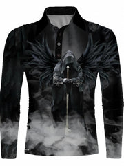 Men's Casual 1/4 Zipper Halloween Graphic Print Sports Top