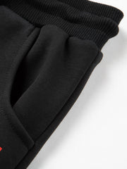 Boys' Plus Fleece Cotton Joggers Thermal Pants for Winter