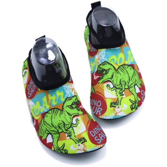 Boys' Dino Water Shoes, Quick Dry Aqua Socks for Summer