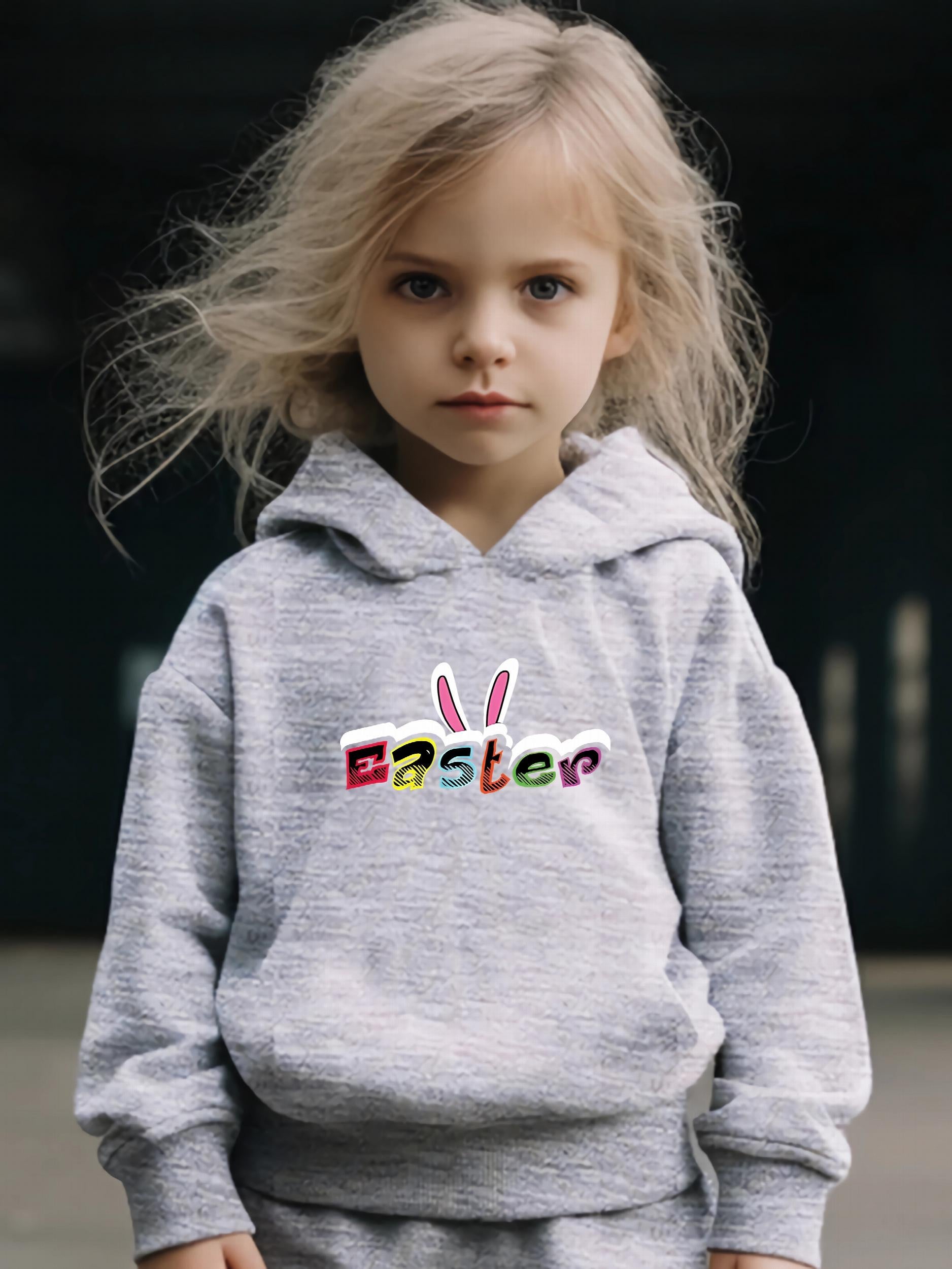 Easter Bunny Pattern 2pcs Activewear Sets Girls Comfy Outfits For Sports Running