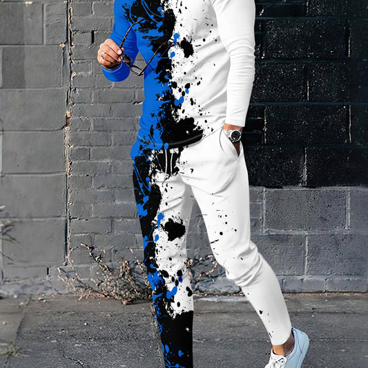 Men's Graphic Sweatshirt & Sporty Sweatpants Set