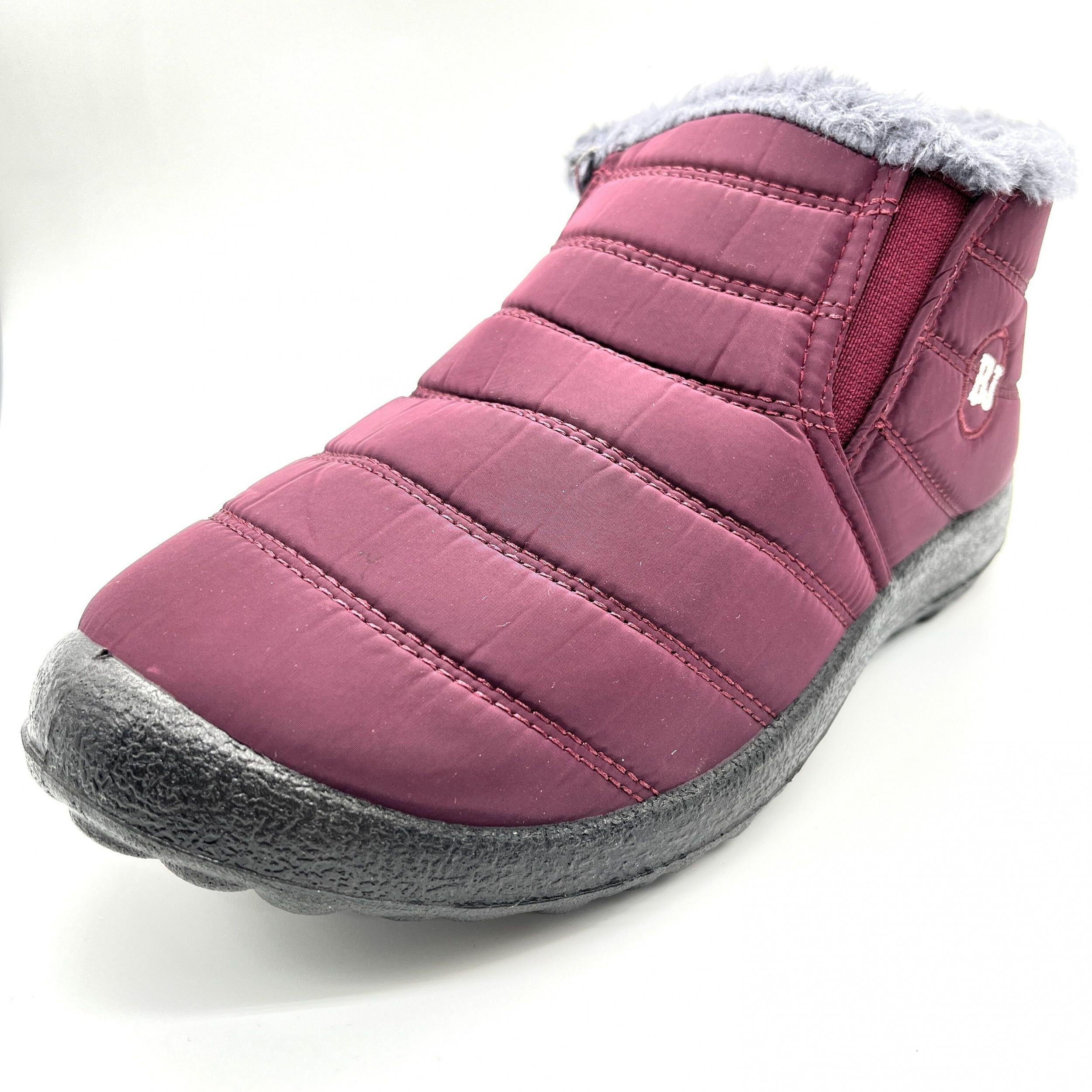 Women's Plush Lined Ankle Boots Waterproof Thermal Slip On Snow Boots