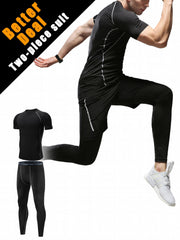 Men's Compression Athletic Tracksuit Short Sleeve Jersey And Leggings