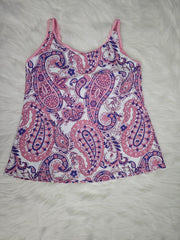 Paisley Print Tankini Set Cami Top & Shorts Swimsuit