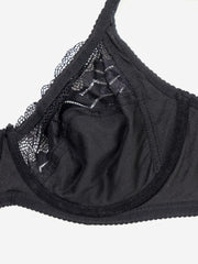 2 Pack Plus Size Underwire Lace Bra Set, Chevron Pattern, Bow Decor
