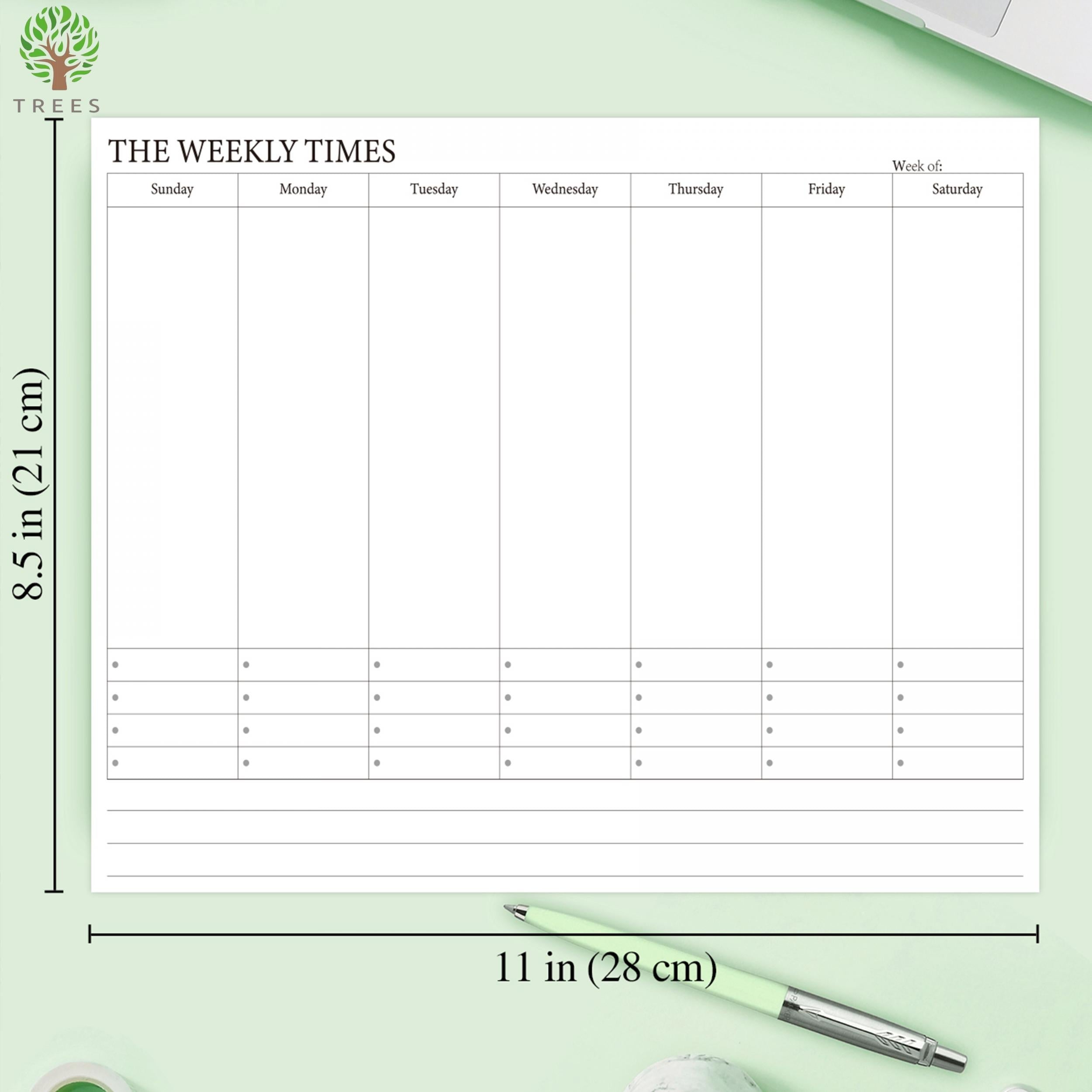 Trees 1pc Monthly Planner 27 21 Planning Pad Undated Desk Calendar