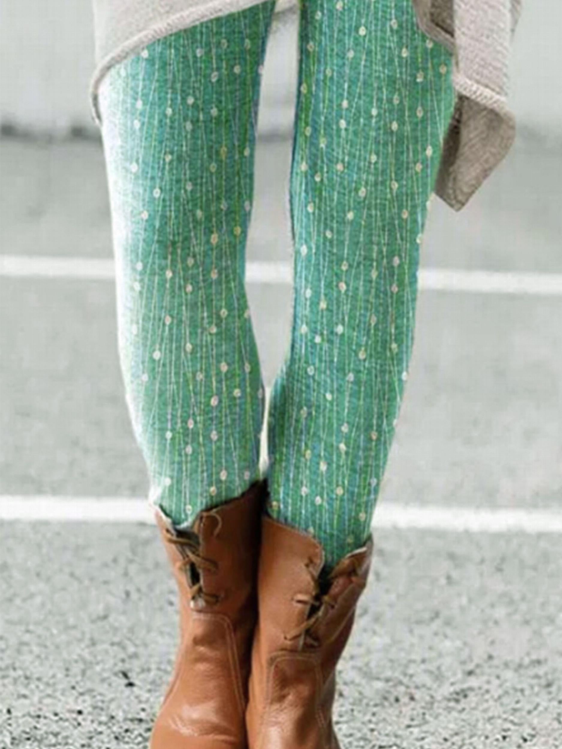 Print Skinny Leggings Elastic Waist Stretchy Leggings Women's Clothing
