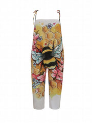 Bee & Floral Print Cami Jumpsuit