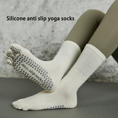 Non Slip Five Toes Yoga Socks - Long Fitness Socks for Indoor Sports