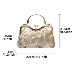 Sequins Evening Bag Kiss Lock Clutch Purse Wedding Handbags