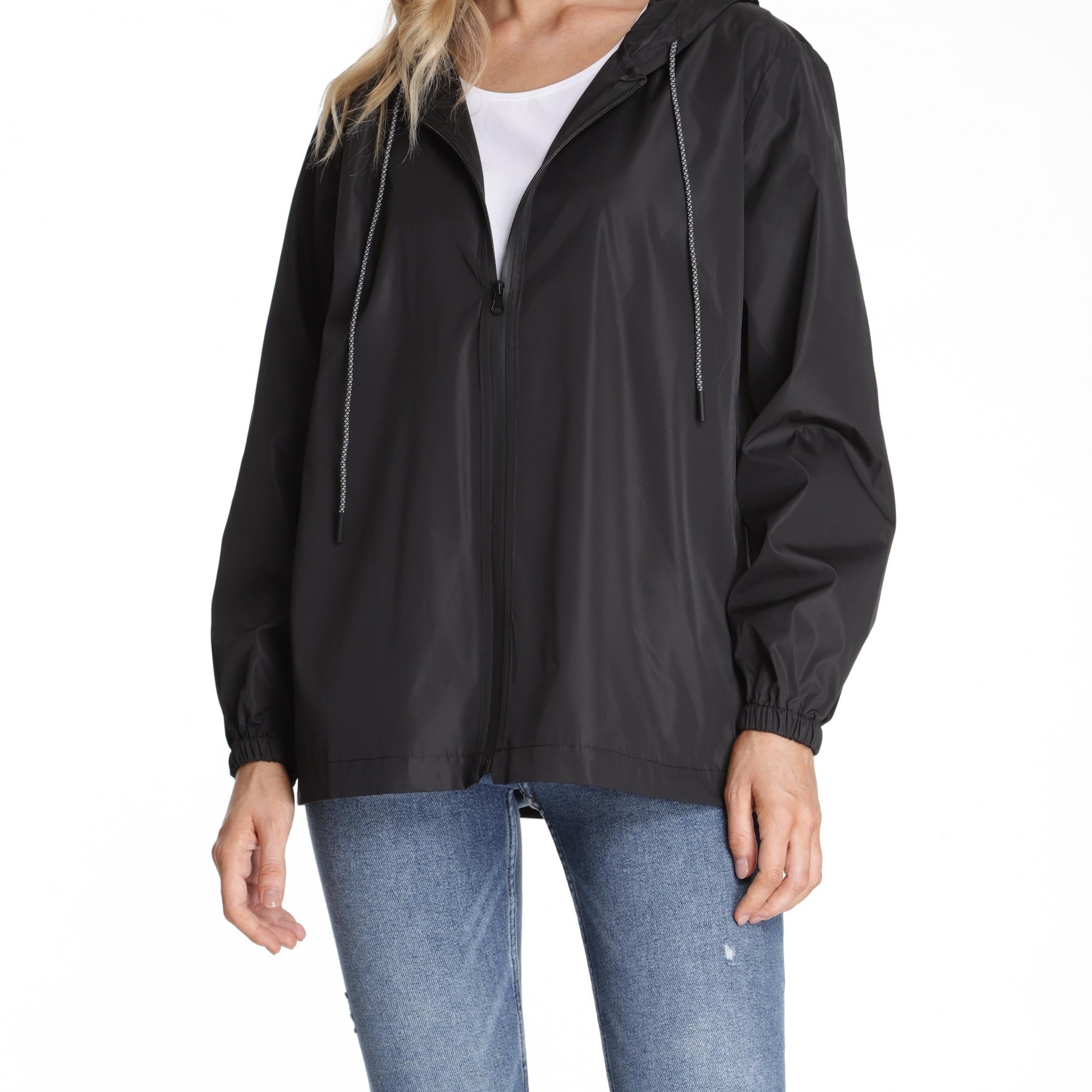 Women's Waterproof Hooded Raincoat Lightweight Packable Rain Jacket