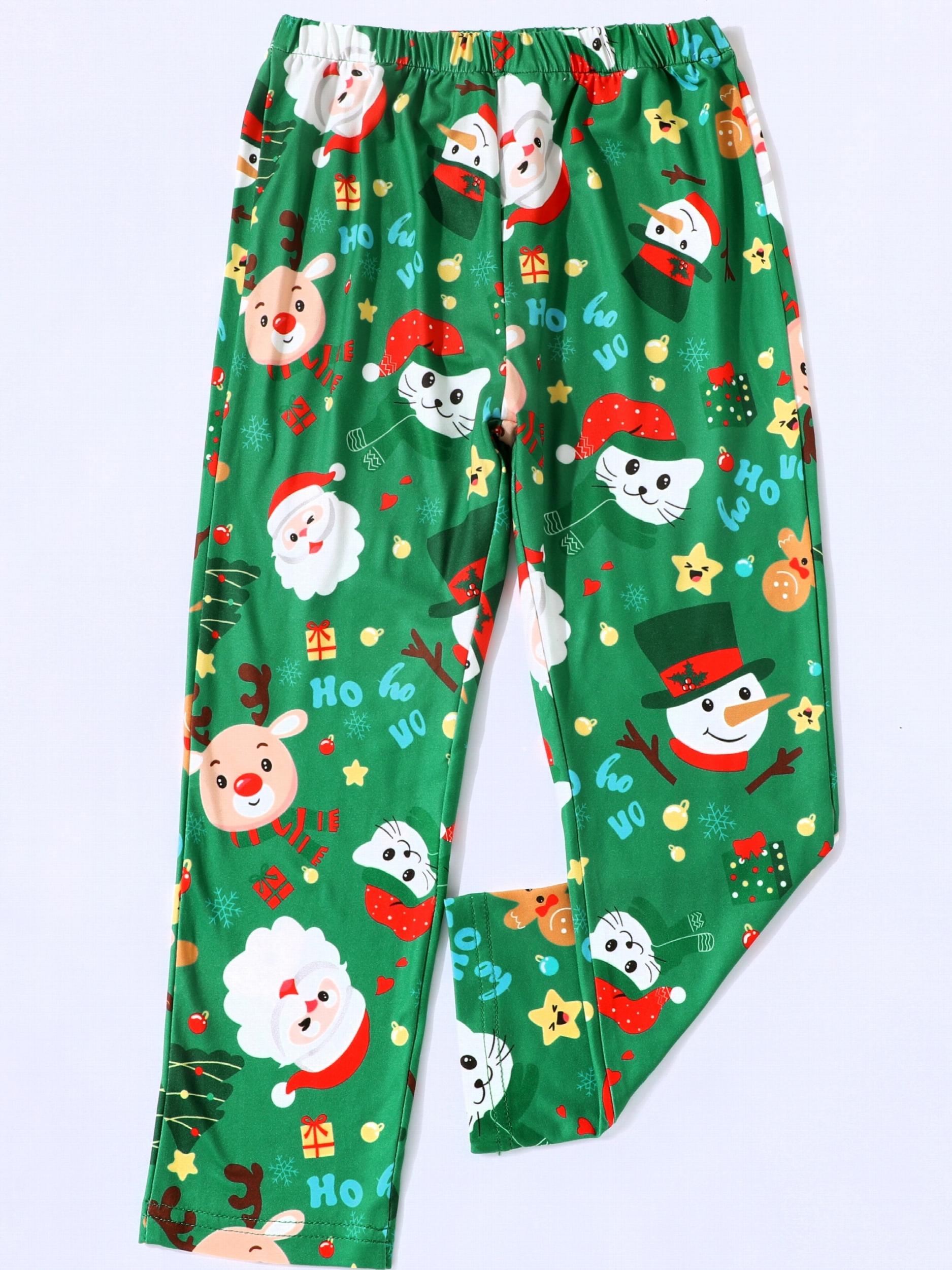 Kid's Cartoon Pattern Pants Elastic Waist Loungewear Comfy Casual PJ