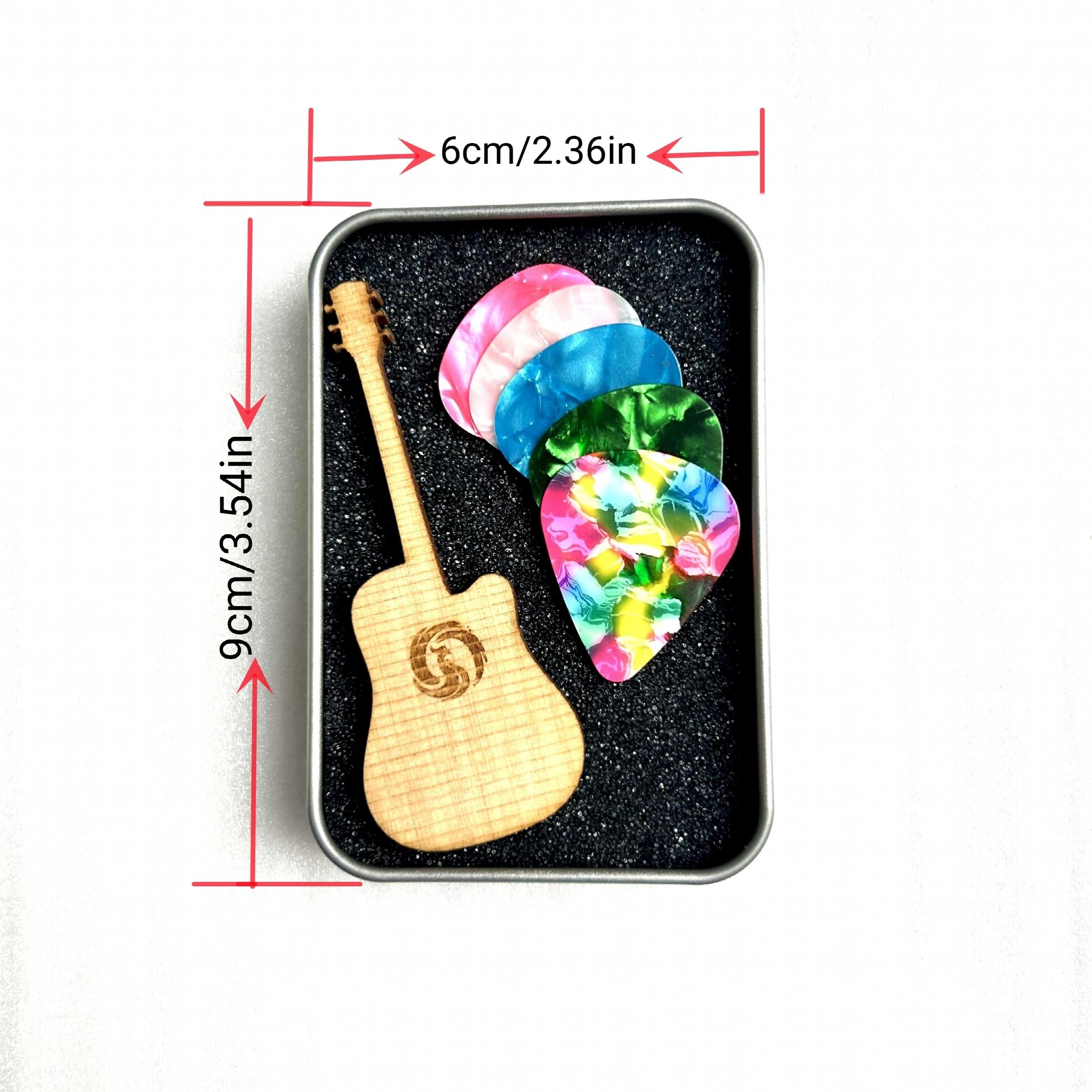 15pcs Celluloid Guitar Picks with Storage Box + 3pcs 0.46, 0.71, 0.96mm Picks