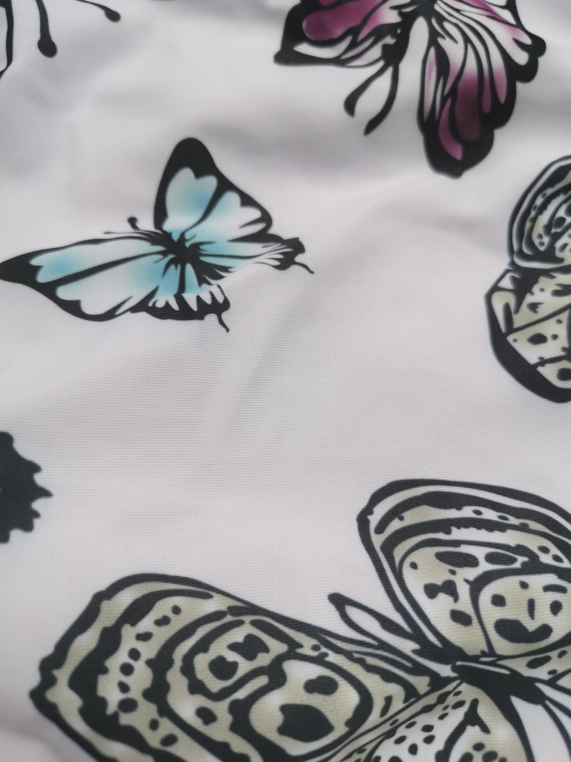 Butterfly Print Cut Out One Piece Swimsuit