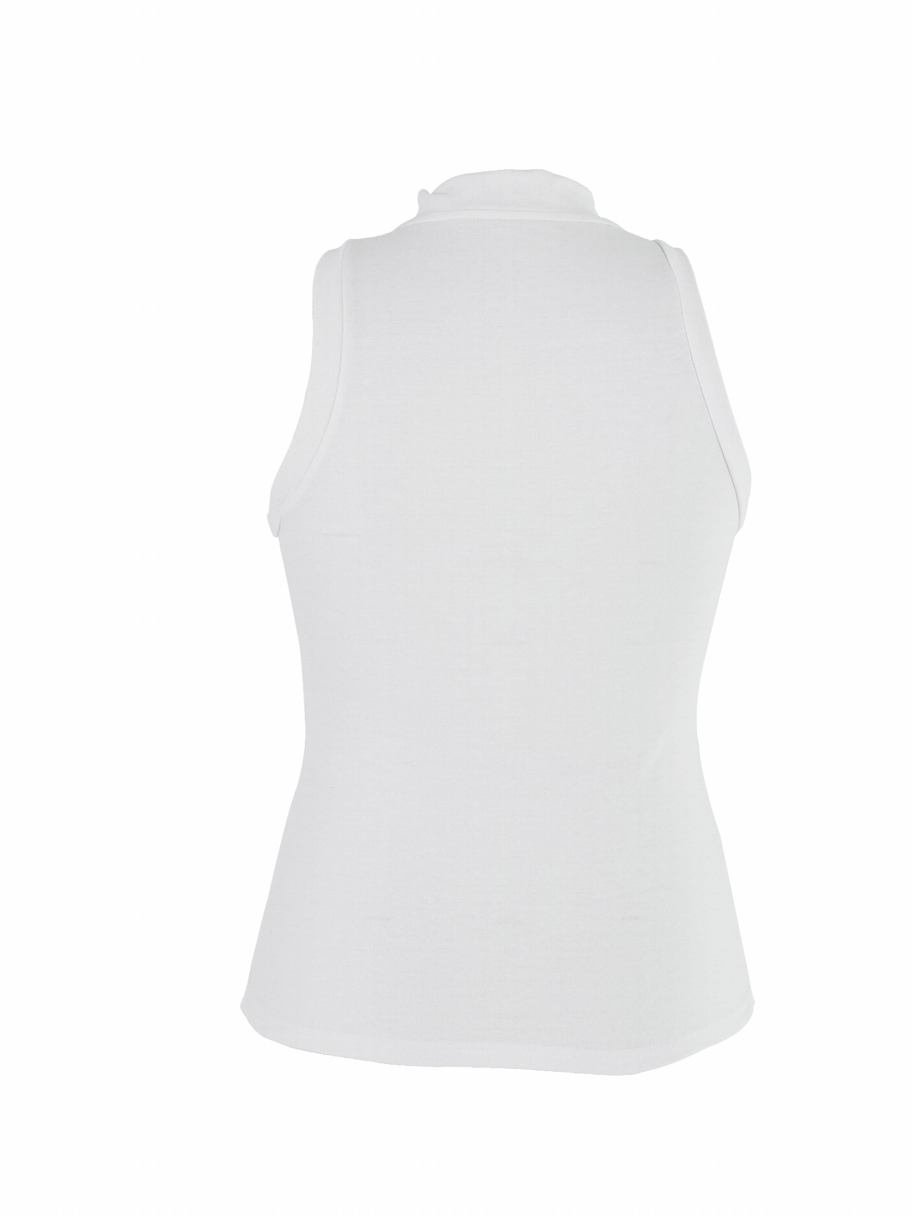Solid Tank Top Zipper Crew Neck Sleeveless Top Women's Clothing