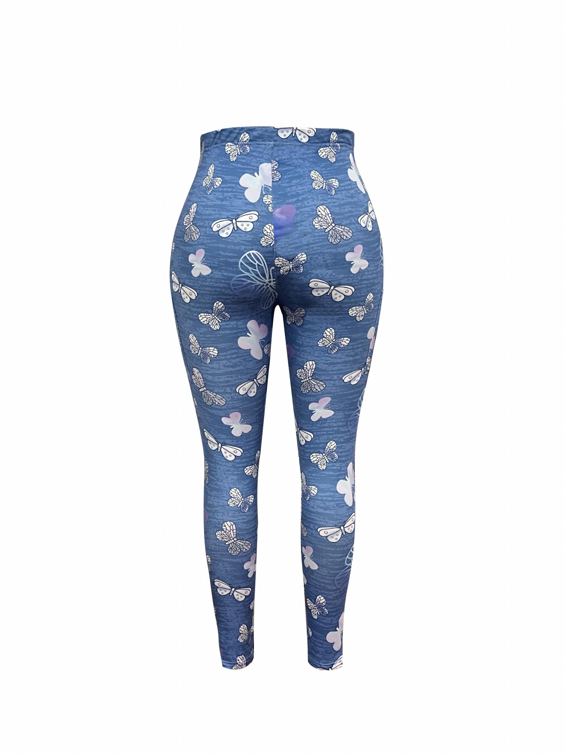 Butterfly Print High Rise Leggings